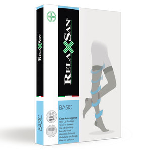Панчохи антиварикозні на резинці RELAXSAN (Релаксан) Basic (Базік) 280 ден 22-27 мм з відкритим носком розмір 2 бежеві 1 пара модель 970А