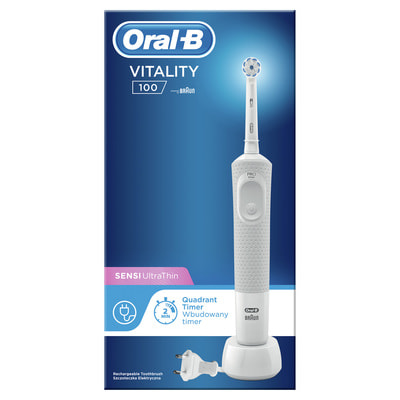 Зубная щетка электрическая ORAL-B (Орал-би) Vitality (Виталити) D100.413.1 Sensitive Clean тип 3710 цвет white