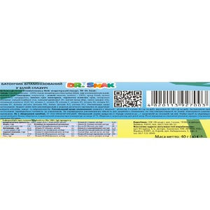 Батончик витаминизированный Dr.Smak (Др. Смак) в белой глазуре 40 г