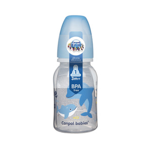 Пляшечка для годування CANPOL (Канпол) 59/300 пластикова з написом 120 мл