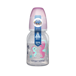 Пляшечка для годування CANPOL (Канпол) 59/300 пластикова з написом 120 мл