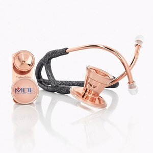 Стетоскоп MDF (МДФ) кардиологический классический с двойной головкой стальной модель 797GLRG