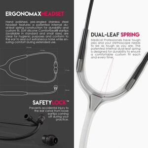 Стетоскоп MDF (МДФ) MD One для дорослих з подвійною головкою сталевий модель 777RTBO