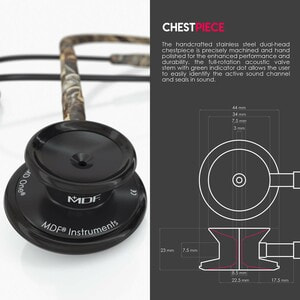 Стетоскоп MDF (МДФ) MD One для дорослих з подвійною головкою сталевий модель 777RTBO