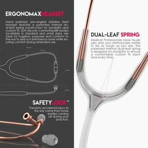 Стетоскоп MDF (МДФ) MD One для дорослих з подвійною головкою сталевий з принтом колір 29 модель 777RG