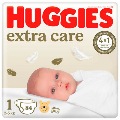 Підгузки для дітей HUGGIES (Хагіс) Elite Soft Extra Care (Еліт софт) 1 до 5 кг 84 шт