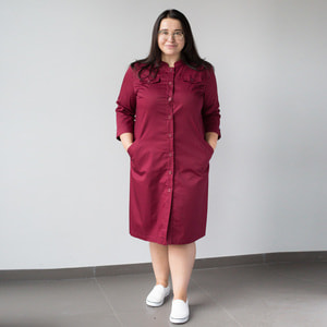 Халат медичний Валері колір марсала жіночий розмір 50