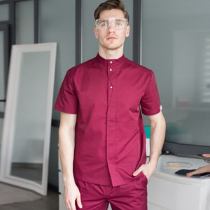 Костюм медицинский Бостон мужской цвет марсала размер 56