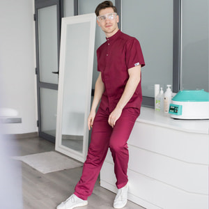 Костюм медицинский Бостон мужской цвет марсала размер 56