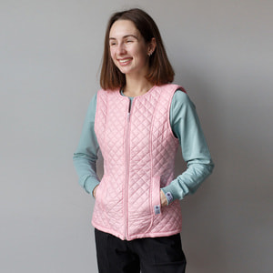 Жилетка медицинская утепленная Женева женская цвет светло-розовый размер 52-54