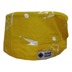 Шапочка медична з принтом Корона колір жовтий