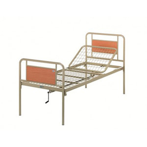Кровать медицинская с одной ручкой для регулировки со вставками из дерева OSD-93V