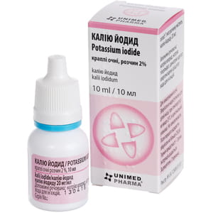 Калия йодид кап. глаз. р-р 2% конт. 10мл