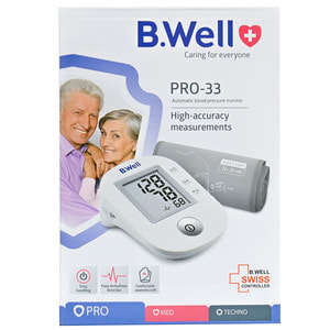 Измеритель (тонометр) артериального давления B.WELL (Б.Велл) модель PRO-33 автоматический манжета размера М в комплекте с чехлом
