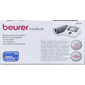 Вимірювач (тонометр) артеріального тиску на плечі BEURER (Бойрер) модель BM 27 автоматичний цифровий