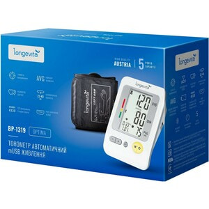 Измеритель (тонометр) артериального давления LONGEVITA (Лонгевита) модель BP-1319 автоматический
