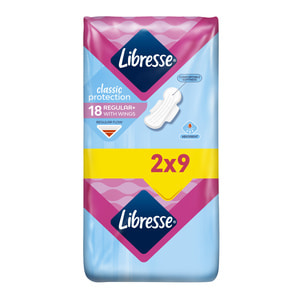 Прокладки гигиенические женские LIBRESSE (Либресс) Classic Protection Regular+ (Классик протекшн Регулар+) 18 шт