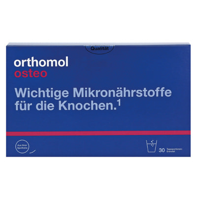 Ортомол Остео (Orthomol Osteo) вітамінний комплекс для покращення мінералізації кісток при остеопорозі гранули на курс прийому 30 днів