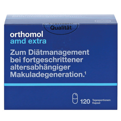 Ортомол АМД Екстра (Orthomol AMD Extra) вітамінний комплекс для нормалізації зору капсули на курс прийому 120 днів