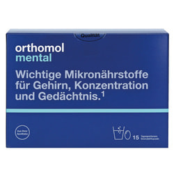 Ортомол Ментал (Orthomol Mental) вітамінний комплекс для підвищення концентрації уваги та пам'яті капсули + гранули на курс прийому 15 днів