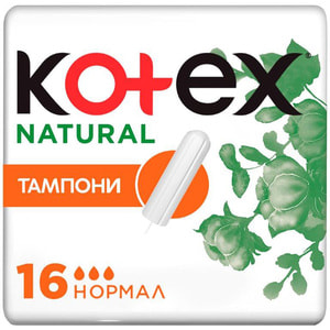 Тампони жіночі KOTEX (Котекс) Natural Normal (Нейчерал Нормал) гігієнічні 16 шт