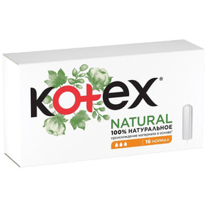 Тампони жіночі KOTEX (Котекс) Natural Normal (Нейчерал Нормал) гігієнічні 16 шт