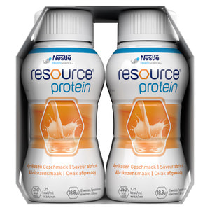 Пищевой продукт для специальных медицинских целей NESTLE (Нестле) Resource Protein (Ресурс Протеин) со вкусом абрикоса по 200 мл 4 флакона