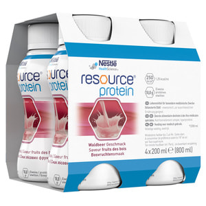 Харчовий продукт для спеціальних медичних цілей NESTLE (Нестле) Resource Protein (Ресурс Протеїн) зі смаком лісових фруктів по 200 мл 4 флакона