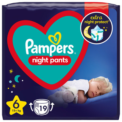Підгузки-трусики для дітей PAMPERS Night Pants (Памперс Найт Пантс) Giant 6 від 15 кг 19 шт
