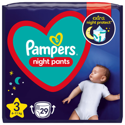 Подгузники-трусики для детей PAMPERS Night Pants (Памперс Найт Пантс) 3 Midi от 6 до 11 кг упаковка 29 шт