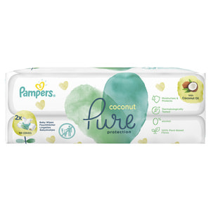 Серветки вологі дитячі PAMPERS (Памперс) Pure Coconut (П'юр Коконат) упаковка 84 шт