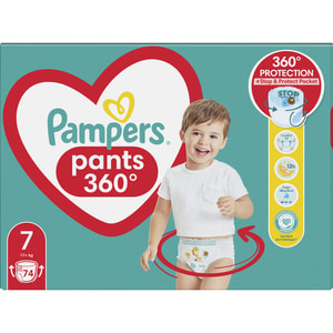 Подгузники-трусики для детей PAMPERS Pants (Памперс Пантс) Giant Plus 7 от 17 кг мега упаковка 74 шт