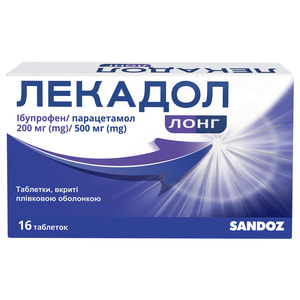 Лекадол Лонг табл. в/о 200мг/500мг №16