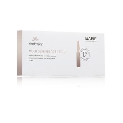 Вітамінний концентрат для обличчя BABE LABORATORIOS (Бабе Лабораторіос) Healthy Aging з інтенсивним омолоджуючим ефектом ампули по 2 мл 7 шт