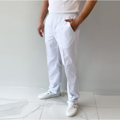 Брюки (штаны) медицинские Бостон цвет белый мужские размер 56