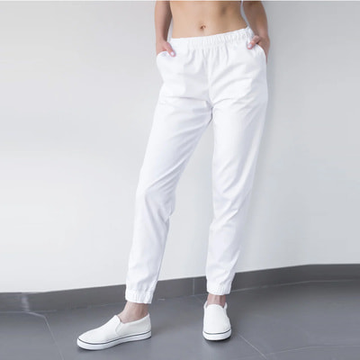 Джоггеры (штаны) медицинские цвет белый женские размер 46