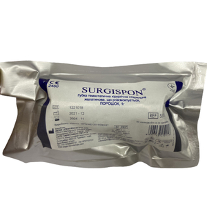 Губка гемостатическая хирургическая Surgispon (Сурдгиспон) порошок 1 г желатиновый рассасывающийся 1 шт