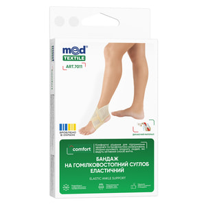 Бандаж на голеностопный сустав эластичный Медтекстиль 7011 размер L белый