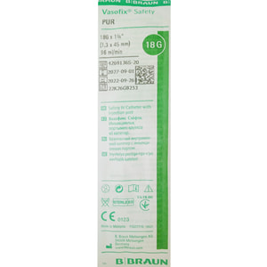 Канюля катетер внутривенный Vasofix (Вазофикс) Safety размер 18G 1,3мм x 45 мм зеленый 1 шт