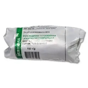 Вата медична гігроскопічна нестерильна ролик 100 г Medicare