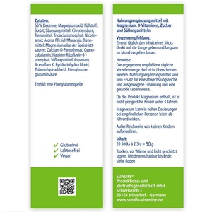 Вітаміни SUNLIFE (Санлайф) Magnesium 400 + B-Komplex Sticks Магнезиум 400 + В-комплекс стік 20 шт