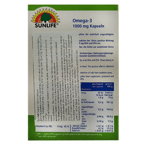 Вітаміни SUNLIFE (Санлайф) Omega-3 1000 mg Kapseln капсули 60 шт