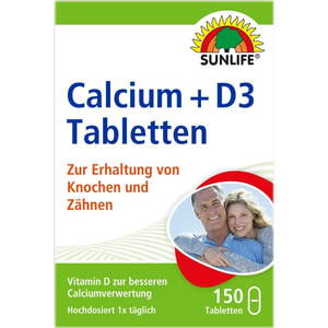 Вітаміни SUNLIFE (Санлайф) Calcium 400 mg + D3 5 µg Tabletten Кальцій + вітамін Д3 таблетки 150 шт
