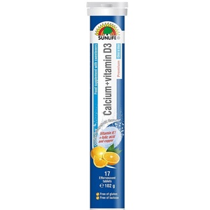 Витамины SUNLIFE (Санлайф) Calcium + D3 Brausetabletten Кальций + витамин Д3 таблетки шипучие туба 17 шт