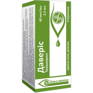 Даверіс крап. очні 40мкг/мл фл. 2,5мл