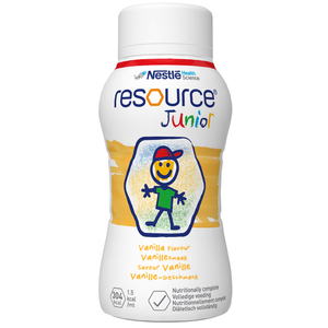 Смесь для специальных медицинских целей NESTLE (Нестле) Resource Junior (Ресурс Юниор) для детей от 1 до 10 лет со вкусом ванили по 200 мл 4 флакона