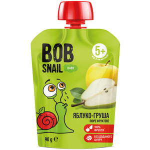 Пюрое фруктовое Bob Snail (Боб Снеил) Улитка Боб Яблоко-груша для детей от 5 месяцев 90 г