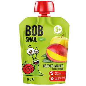 Пюрое фруктовое Bob Snail (Боб Снеил) Улитка Боб Яблоко-манго для детей от 5 месяцев 90 г