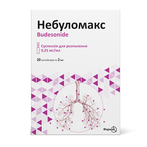 Небуломакс сусп. д/распыл. 0,25мг/мл конт. 2мл (40доз) №20