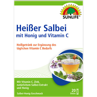 Напій гарячий з вітамінами С SUNLIFE (Санлайф) Heiber Salbei mit Honig und Vitamin C стік упаковка 20 шт